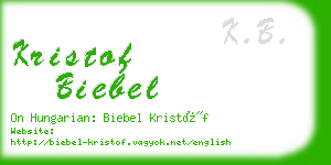 kristof biebel business card